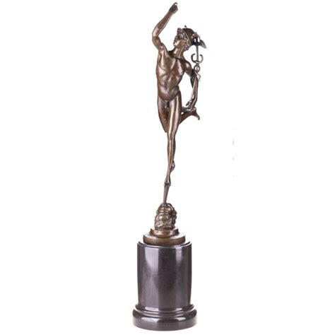 bronzen beeld hermes|Bronzen Mercurius Hermes 70 cm .